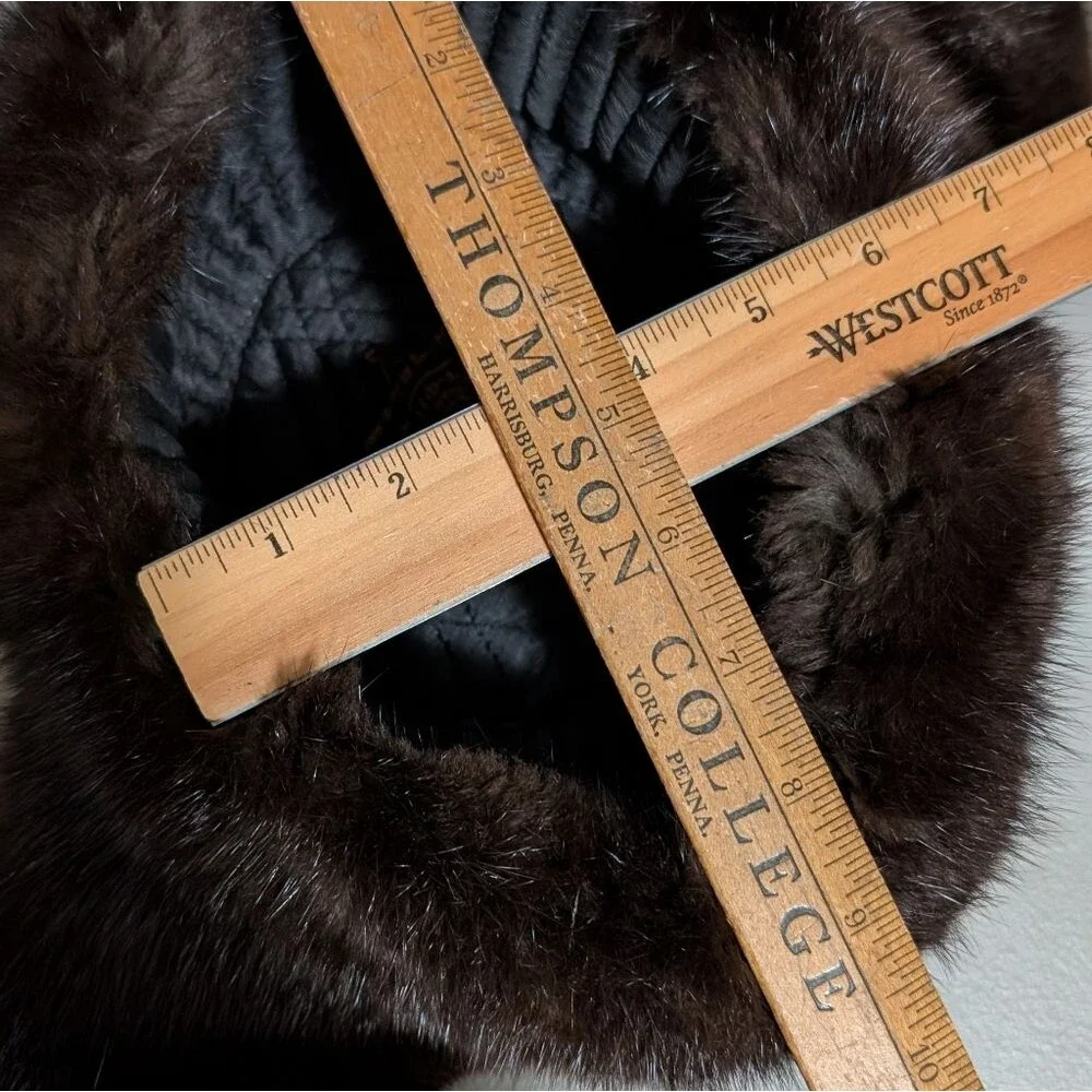 Vintage Pot PPoht Russian Trapper Hat Real Fur Ear Flaps Front Brim Warm Outdoor - Picture 3 of 8